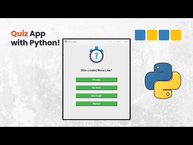 Video thumbnail for How to Build a Quiz App in Python Using Tkinter and Pandas #python