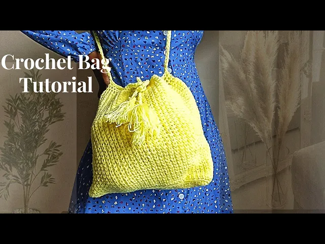 Video thumbnail for How To Crochet A Bag Easy Tutorial | Crochet DIY Bag | Crochet Shoulder Bag | Knit Look Bag