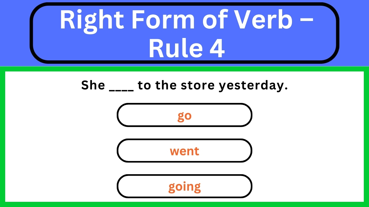 'Video thumbnail for English Grammar Practice || Right Form of Verb – Rule 4 || English Grammar Test'
