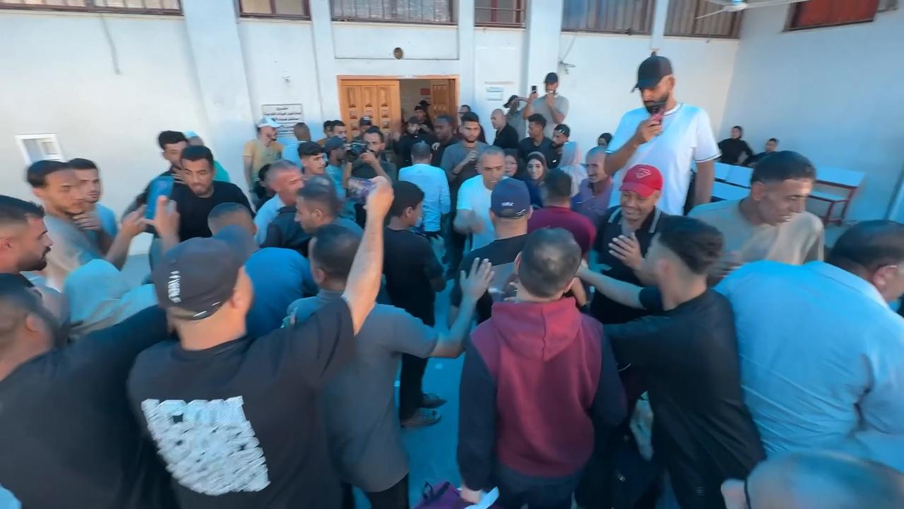Video thumbnail for Israel releases 15 more Palestinian detainees in Gaza Strip.