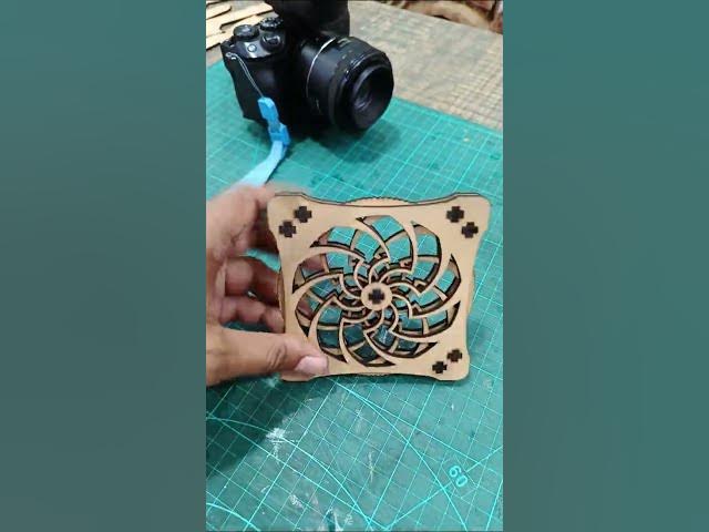 Video thumbnail for How to make Laser Cut Kinetic Coaster Mechanical Coaster Template Cup Mat | Wooden Coaster