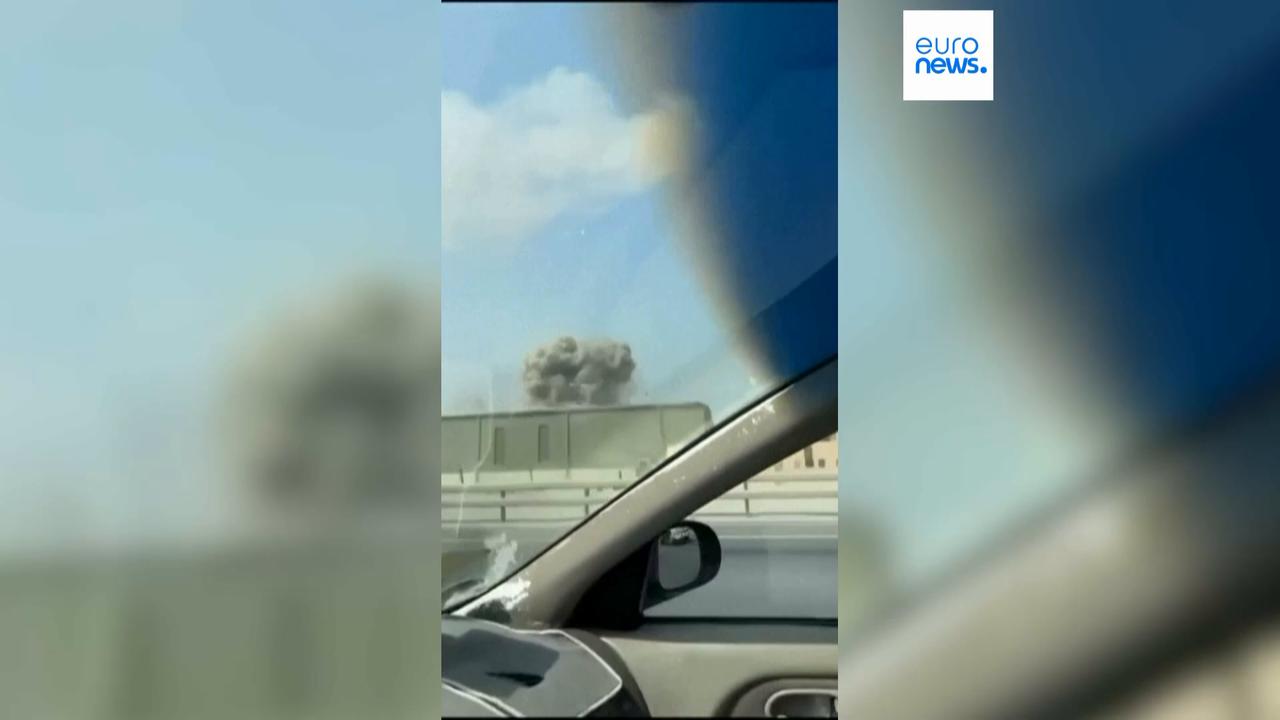 Video thumbnail for Moment Iranian strike hits US military base in Bahrain