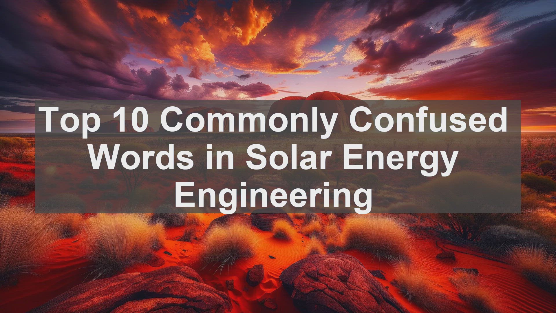 'Video thumbnail for Top 10 Commonly Confused Words in Solar Energy Engineering'