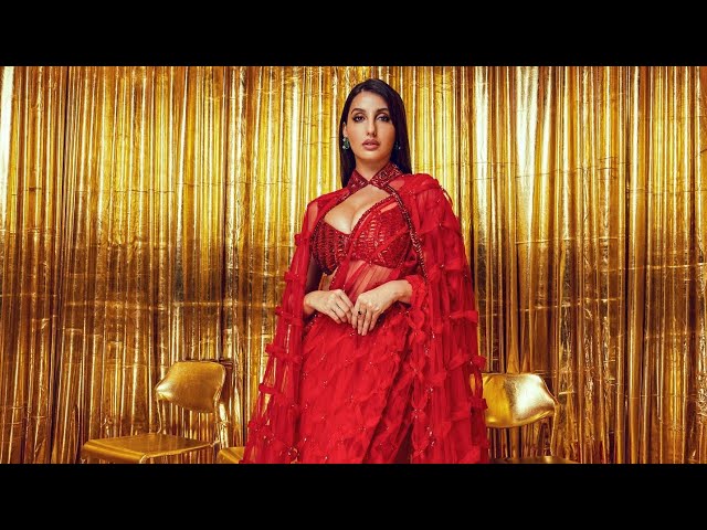 Video thumbnail for Nora Fatehi Sets the Stage Ablaze in a Red Manish Malhotra Saree