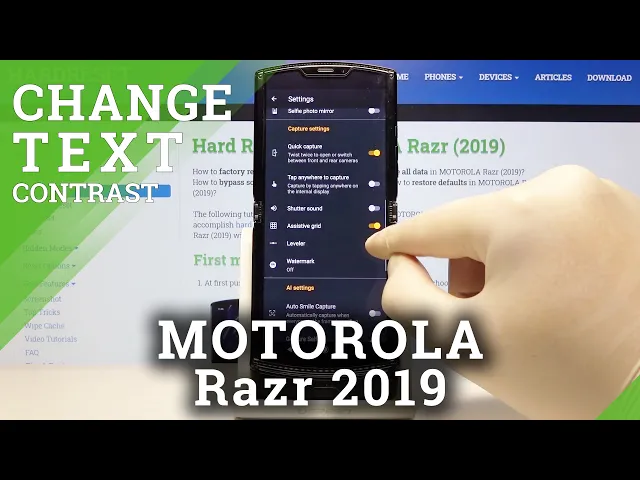 Video thumbnail for How to Turn On / Off High Contrast Text in MOTOROLA Razr 2019 – Display Settings