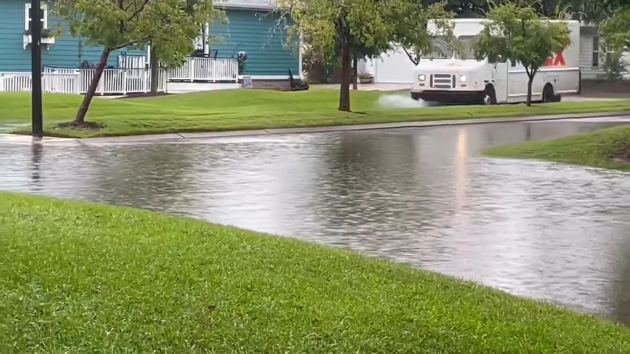 Video thumbnail for US: Heavy Rain Triggers Flash Flooding in Foley, Alabama.