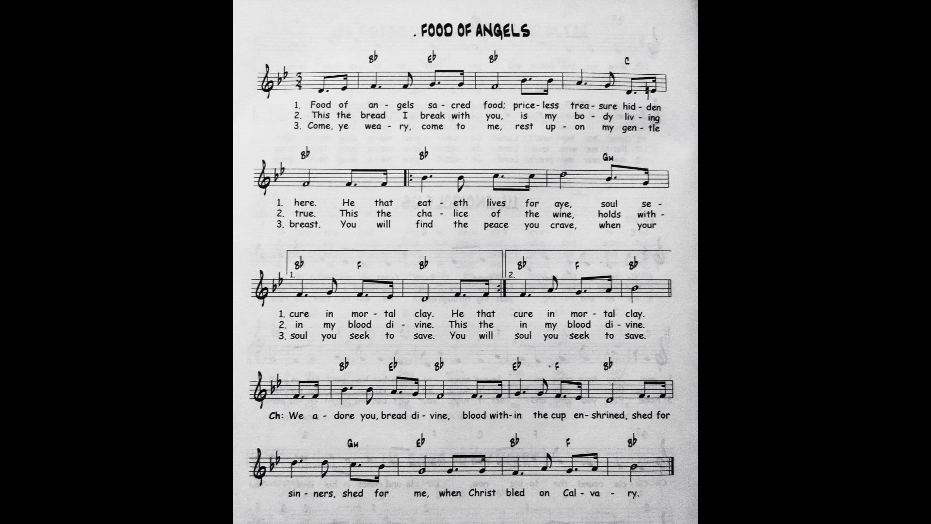 'Video thumbnail for Food Of Angels - Catholic Mass Song Sheet Music'