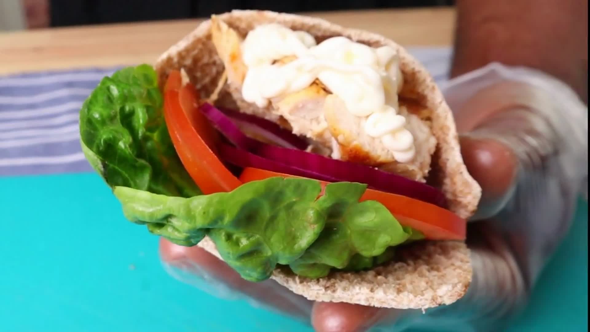 Video thumbnail for Chicken Sandwich Recipe - Pita Bread Recipe