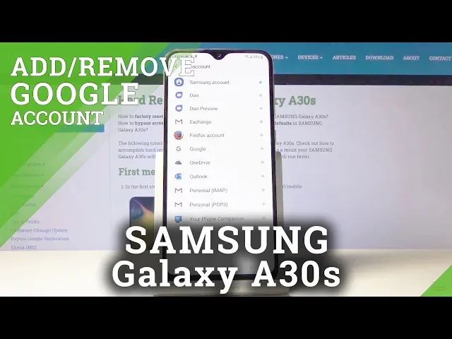Video thumbnail for How to Add & Remove Google Account in SAMSUNG Galaxy A30s – Create & Erase User Data