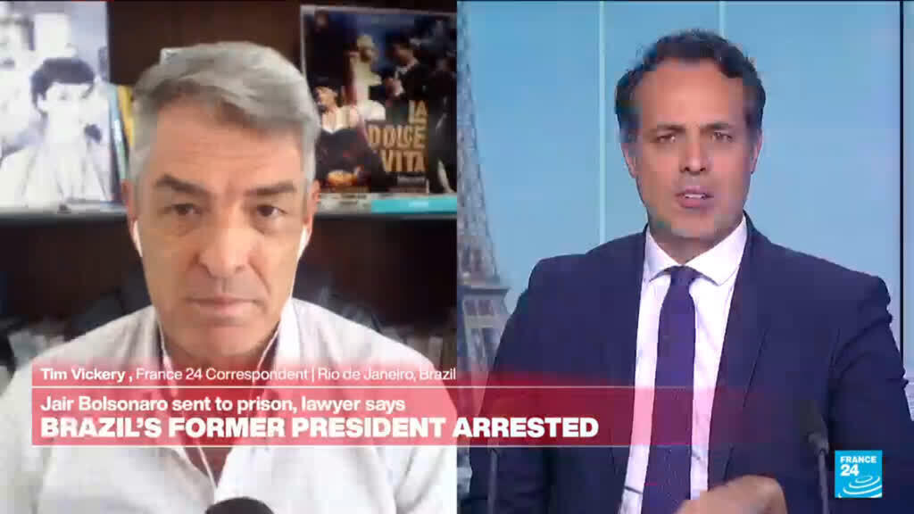 Video thumbnail for Brazil’s former president Jair Bolsonaro arrested, lawyer says
