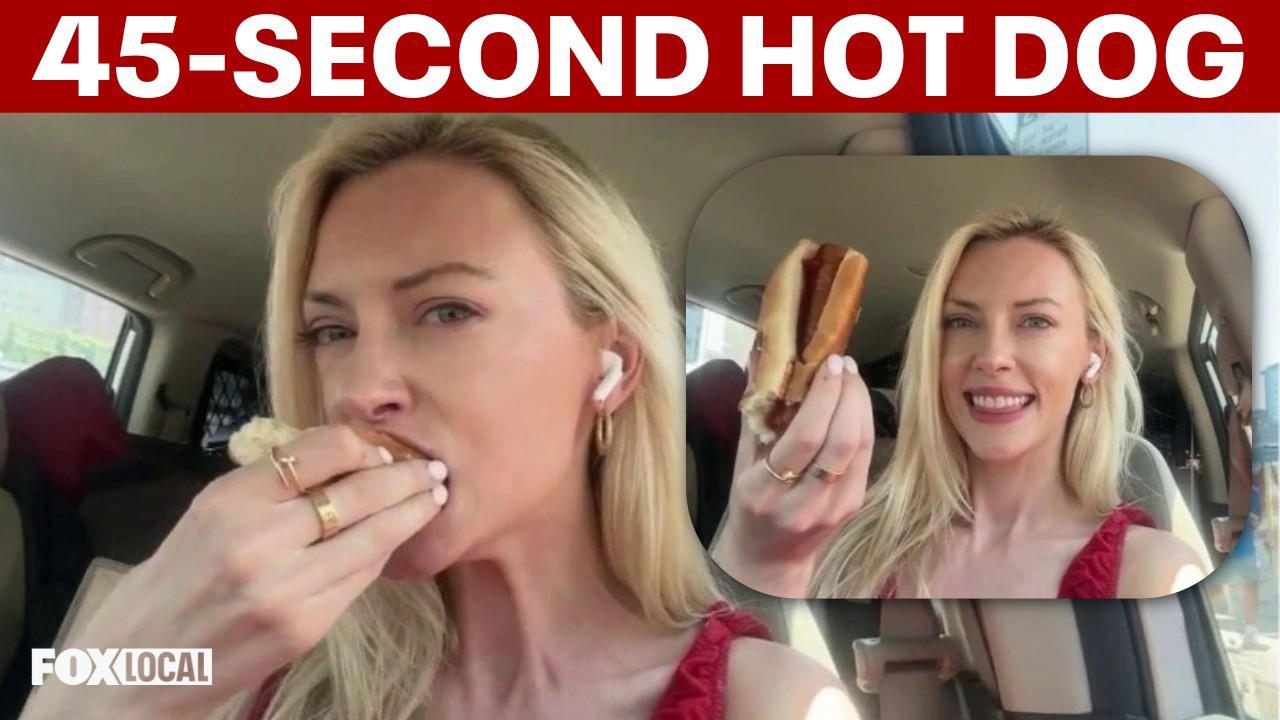 Video thumbnail for Meredith Gorman takes on Fourth of July hot dog challenge at Coney Island