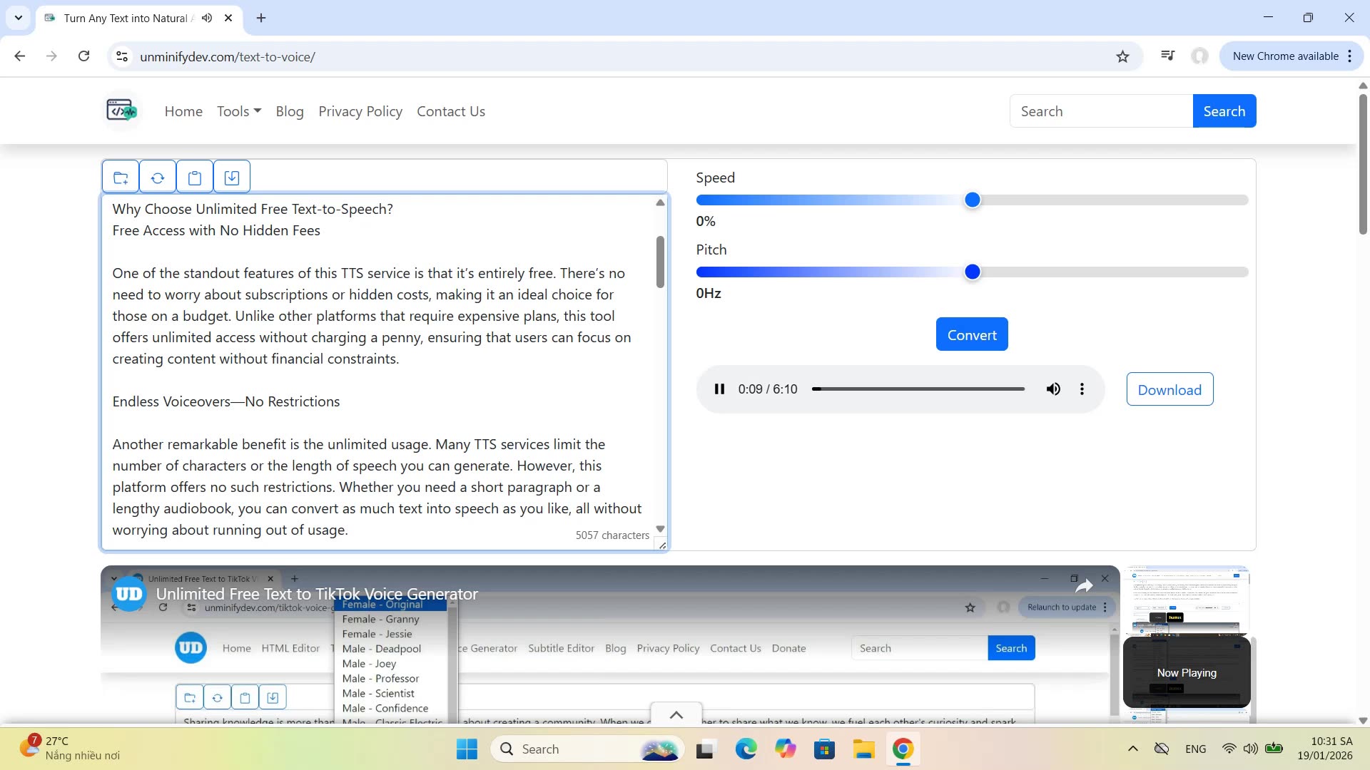 Video thumbnail for Convert Text to Natural AI Voice Instantly 🔥 Auto Language Detection | Free AI Voice Generator