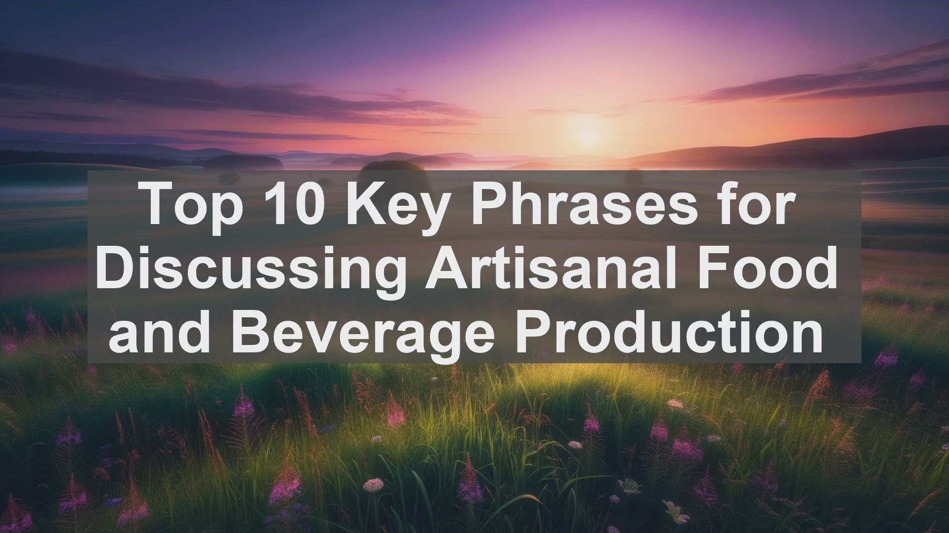 'Video thumbnail for Top 10 Key Phrases for Discussing Artisanal Food and Beverage Production'