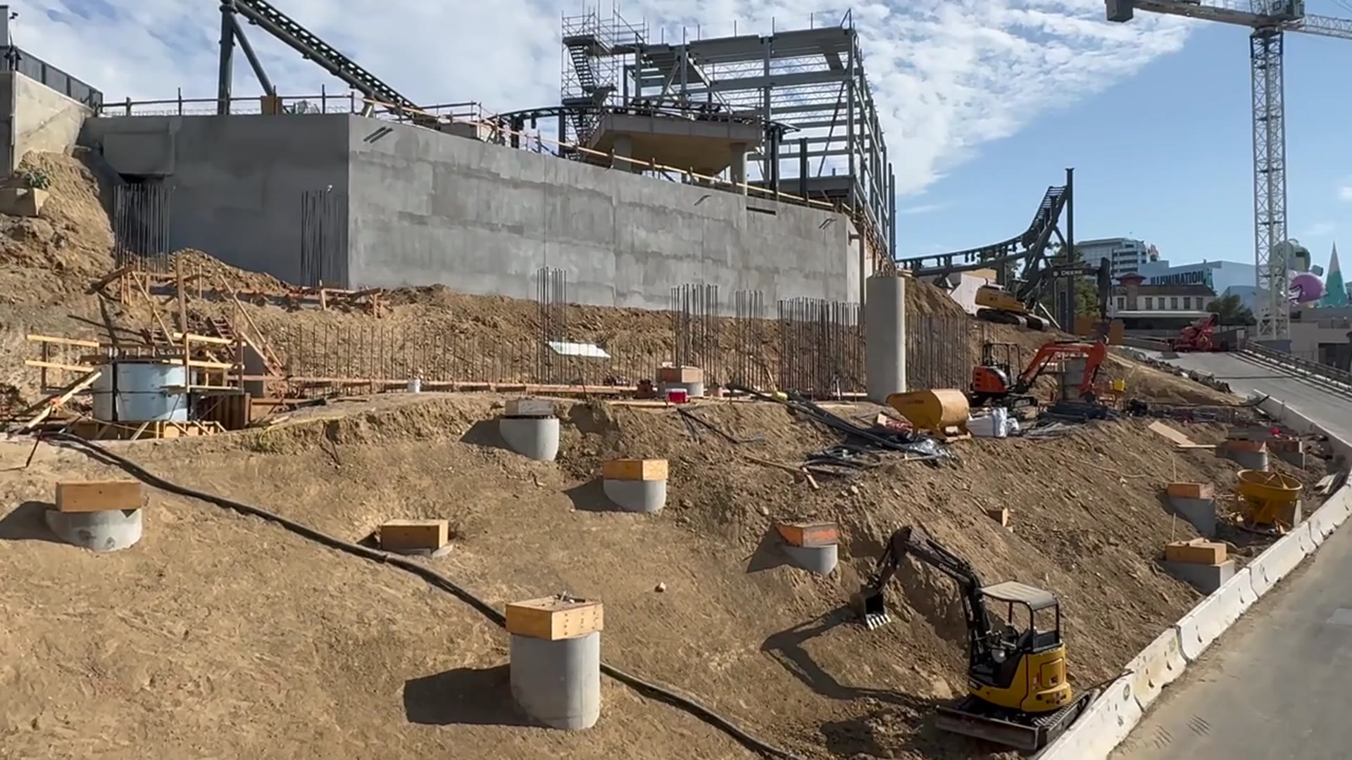 'Video thumbnail for Fast & Furious Hollywood Drift Roller Coaster Construction Update for August 2024'