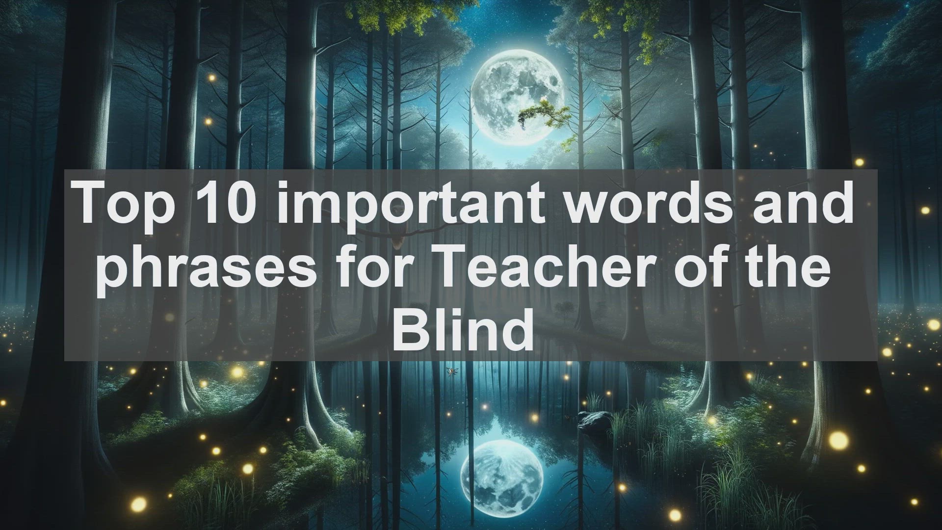 'Video thumbnail for Top 10 important words and phrases for Teacher of the Blind'