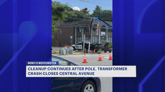 Video thumbnail for Fallen transformer, utility pole cause road closures in White Plains and Greenburgh