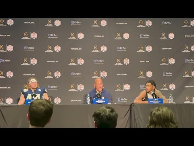 Video thumbnail for Penn State football: James Franklin speaks after Fiesta Bowl, CFP Quarterfinal victory