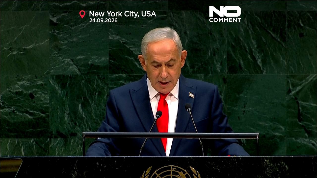 Video thumbnail for Protests and walkout as Netanyahu addresses the UN