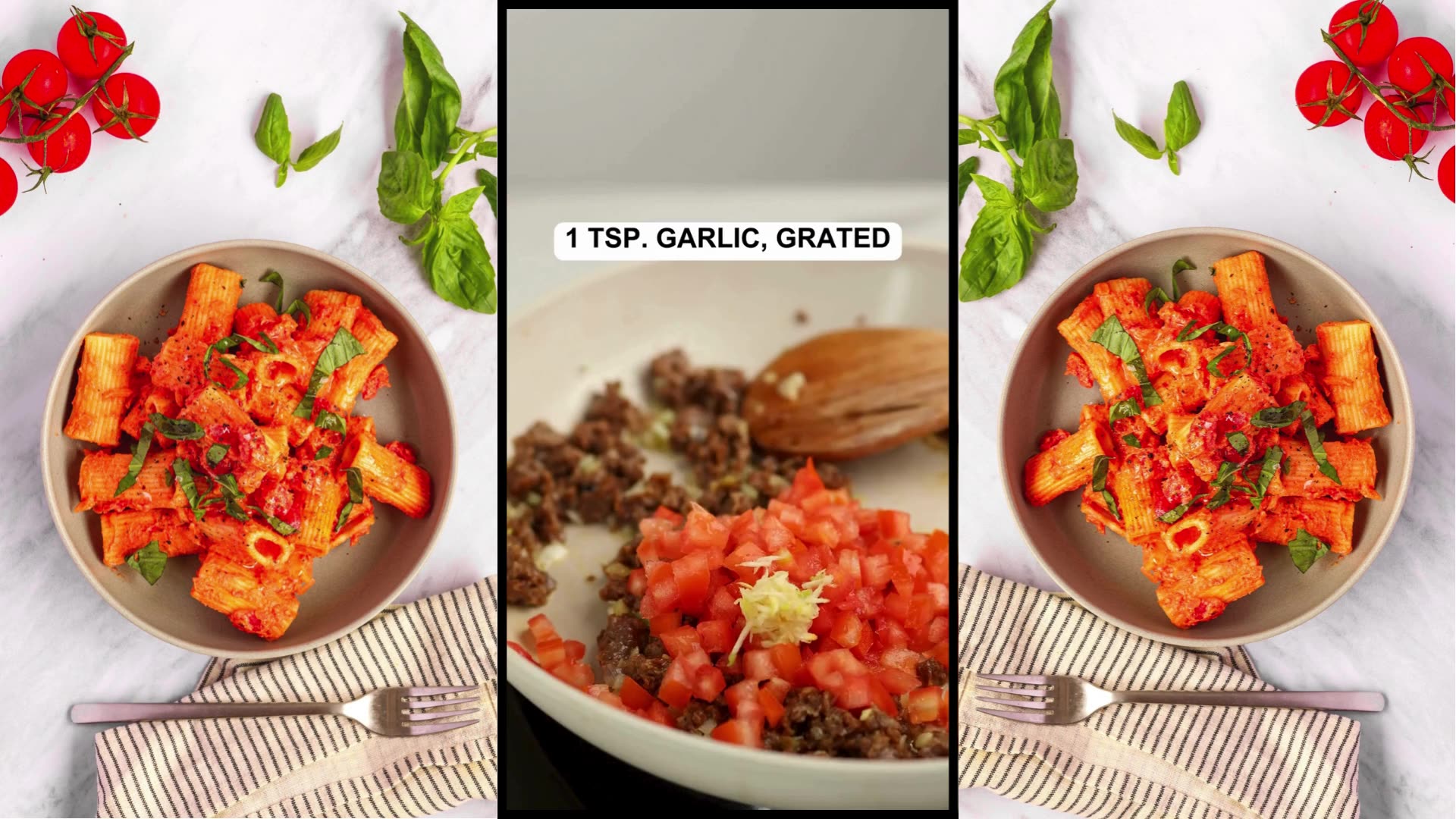 'Video thumbnail for ✨ Ground Seitan & Peas Bolognese'