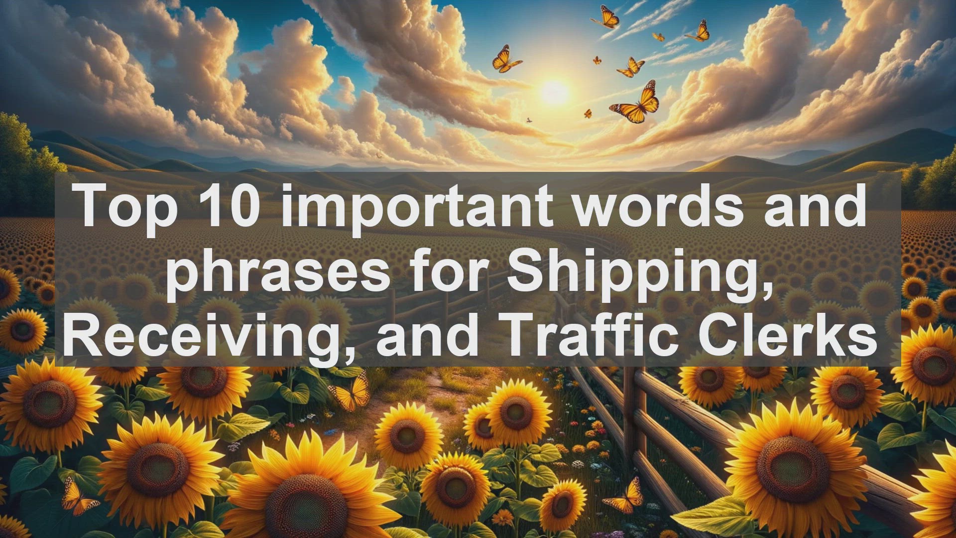 'Video thumbnail for Top 10 important words and phrases for Shipping Receiving and Traffic Clerks'