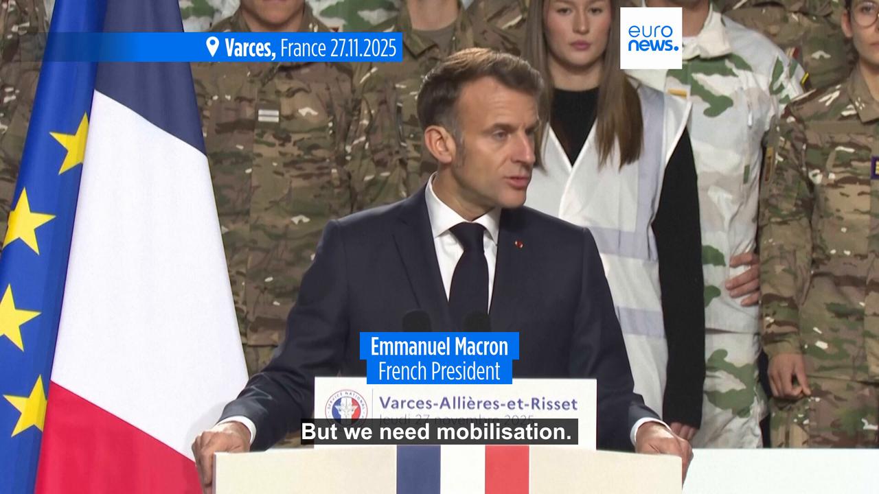 Video thumbnail for Macron announces new French voluntary military service to start next summer