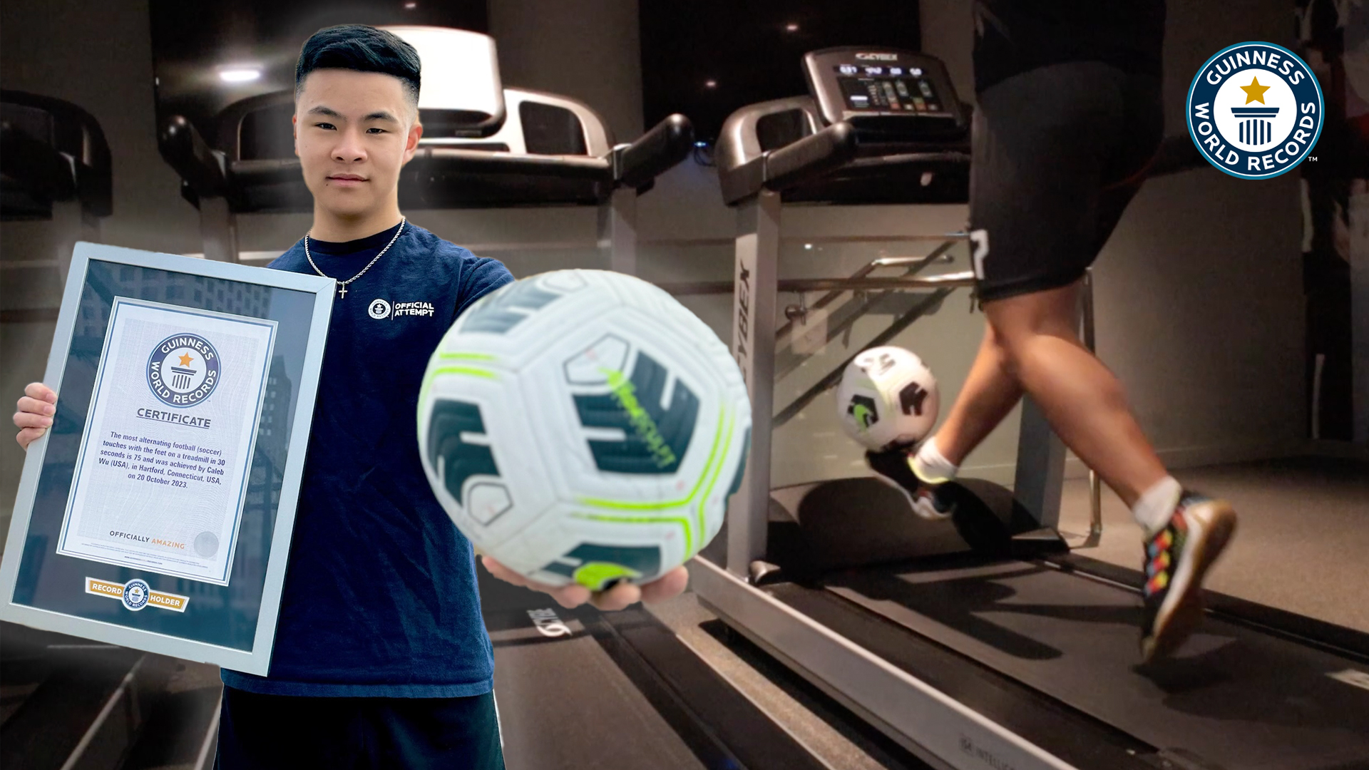 'Video thumbnail for Caleb Wu, overcoming challenges and breaking records on a treadmill'