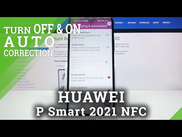 Video thumbnail for How to Turn On / Off Auto Correction on HUAWEI P Smart 2021 NFC – Text Correction Options