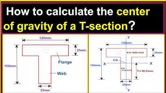 'Video thumbnail for How to calculate the CG of a T-section?/ Calculating the center of gravity of a T-section.'