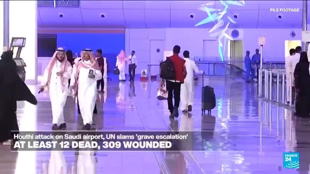 Video thumbnail for Riyadh airport strike kills 12, Saudi Arabia threatens 'decisive' response