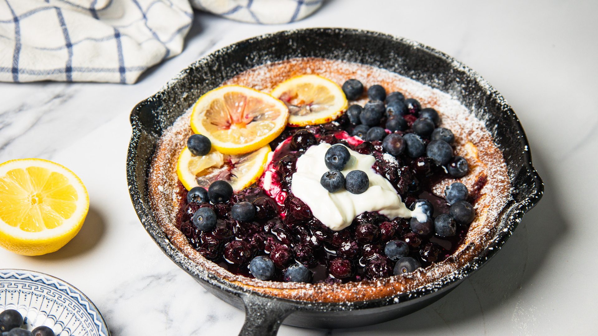 Video thumbnail for Blueberry Lemon Dutch Baby Recipe