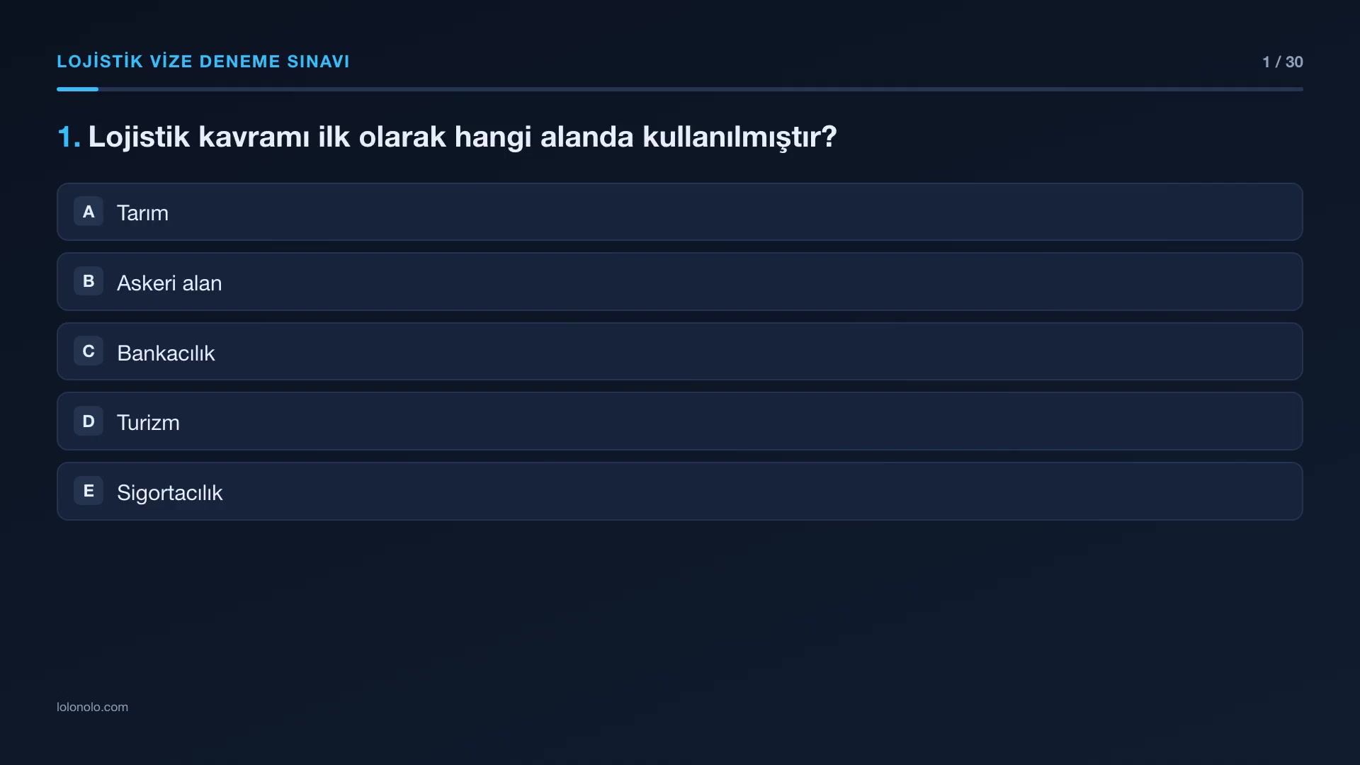 Video thumbnail for Lojistik Vize Deneme Sınavı