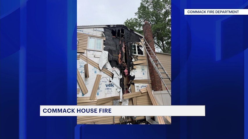 Video thumbnail for Commack fire leaves house charred