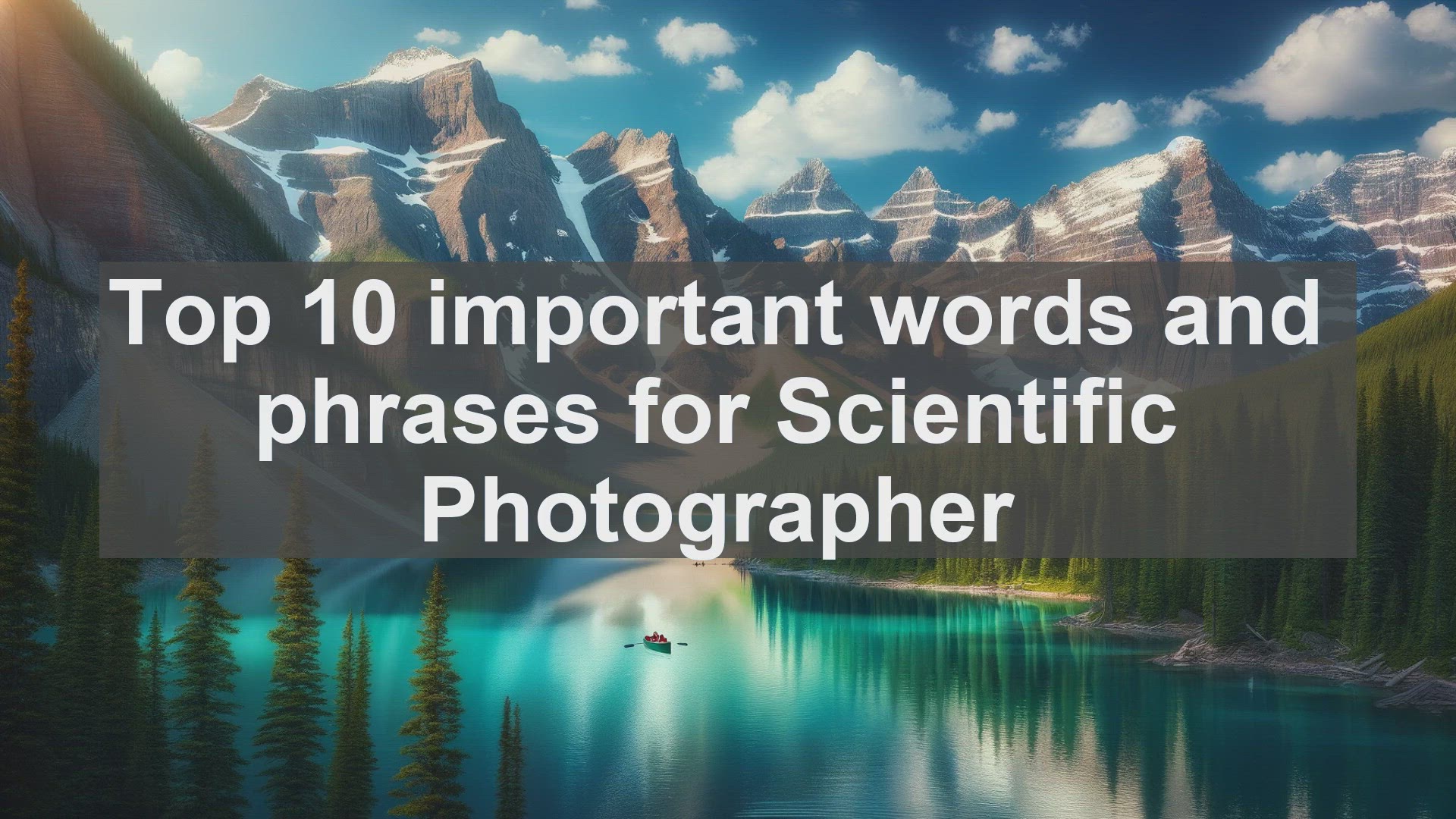 'Video thumbnail for Top 10 important words and phrases for Scientific Photographer'