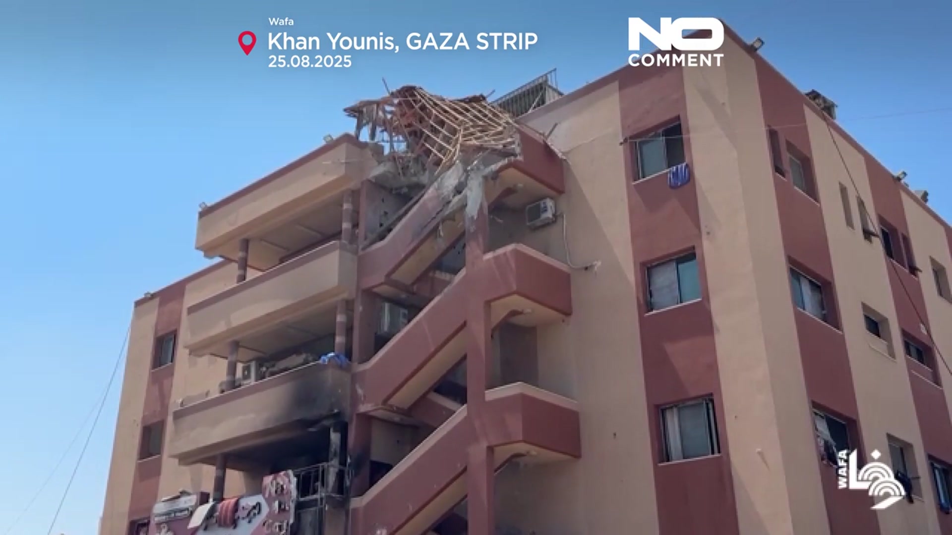 'Video thumbnail for Moment Gaza hospital struck by Israeli airstrikes'