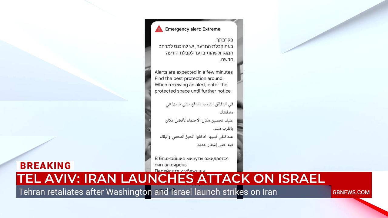 Video thumbnail for Red alerts bombard Israeli phones as emergency issued to citizens after Iran strikes