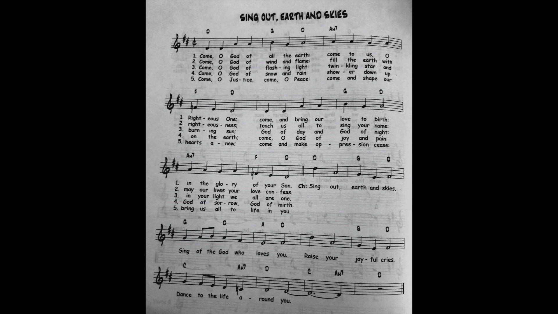 'Video thumbnail for Sing Out Earth And Skies - Catholic Mass Song Sheet Music'