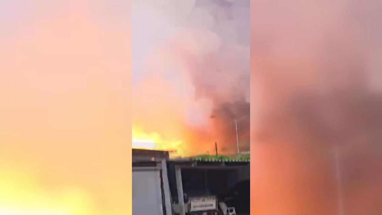 Video thumbnail for Venezuela: Fire erupts at gas station after Venezuela earthquakes.