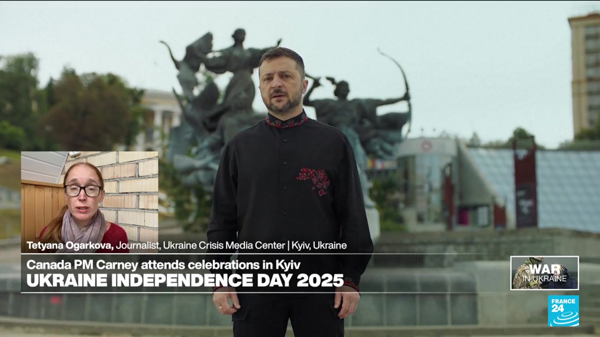 'Video thumbnail for Ukraine celebrates its 34th Independence Day amid the ongoing war with Russia'