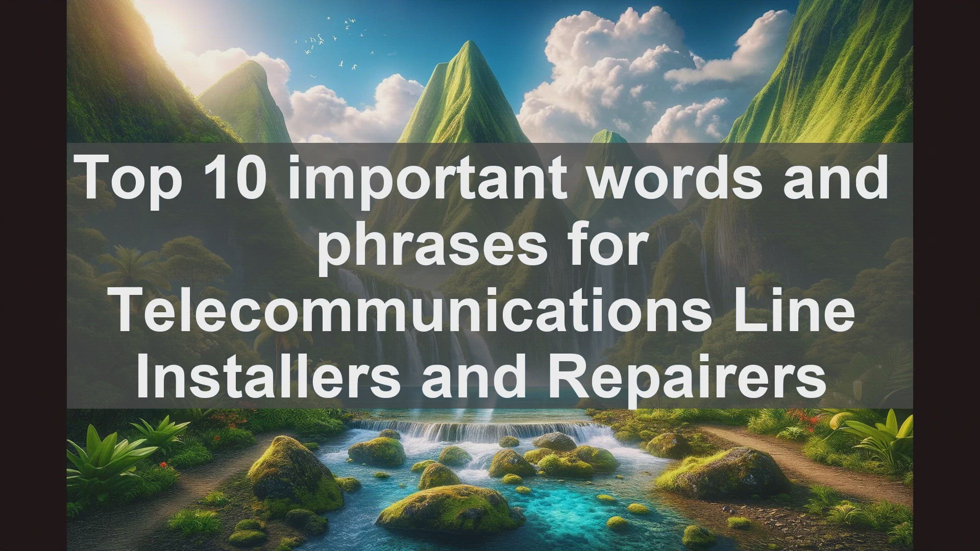 'Video thumbnail for Top 10 important words and phrases for Telecommunications Line Installers and Repairers'