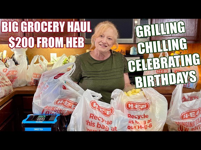 Video thumbnail for BIG $200 GROCERY HEB HAUL FOR A BBQ BIRTHDAY GRILLING CHILLIN DAY