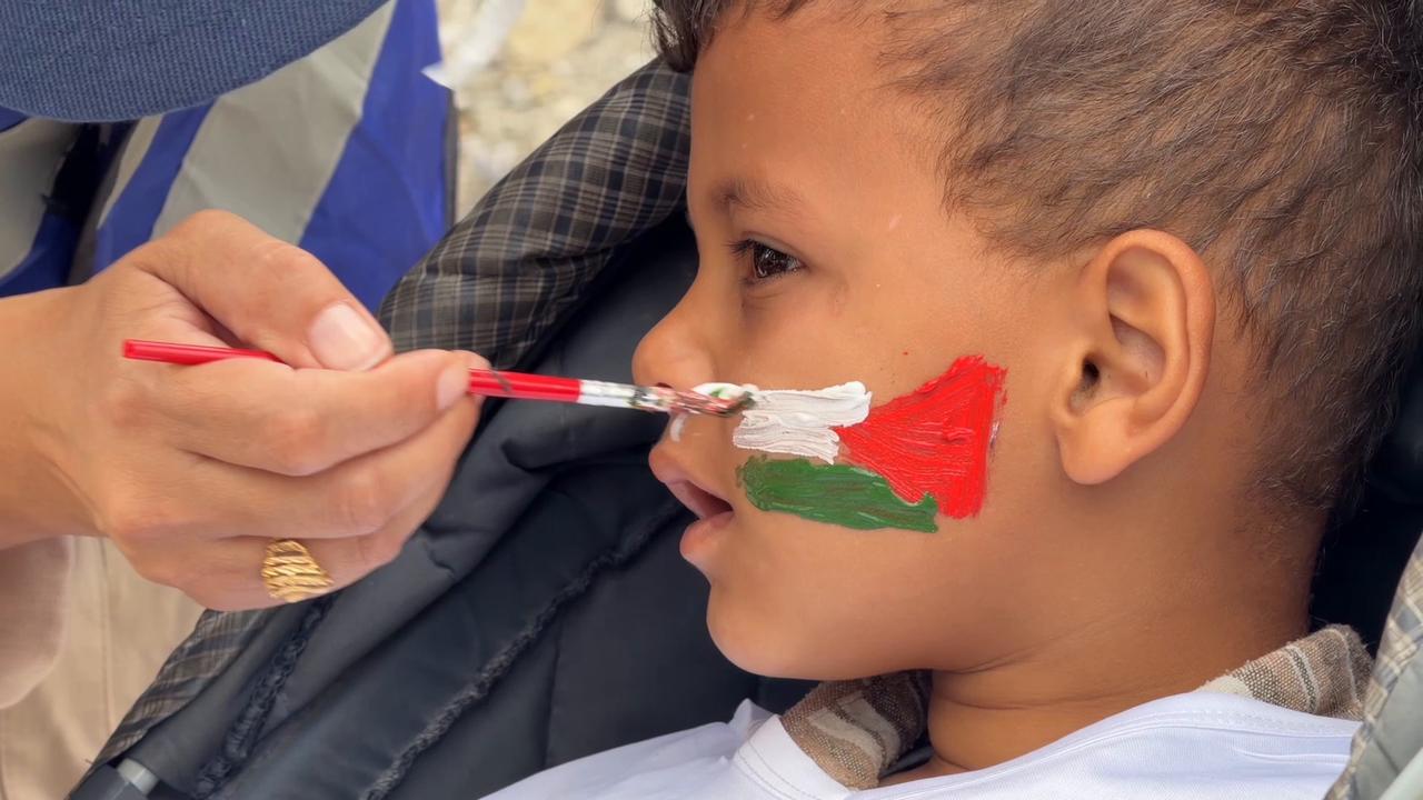 Video thumbnail for Orphaned Palestinian children join marathon in Gaza marking 78th anniversary of Nakba.