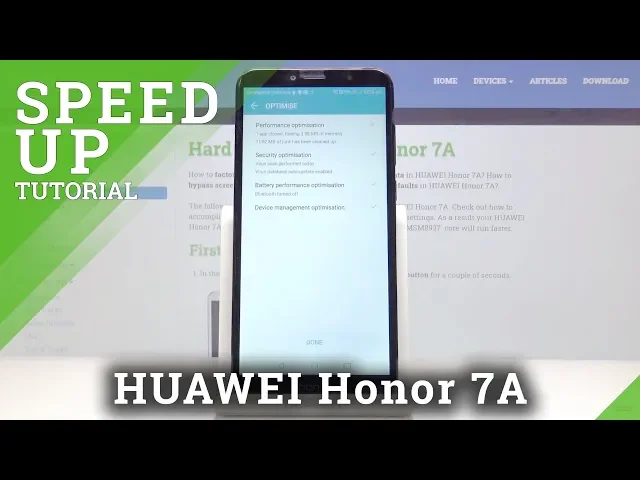 Video thumbnail for Speed Up HUAWEI Honor 7A – Optimization Process