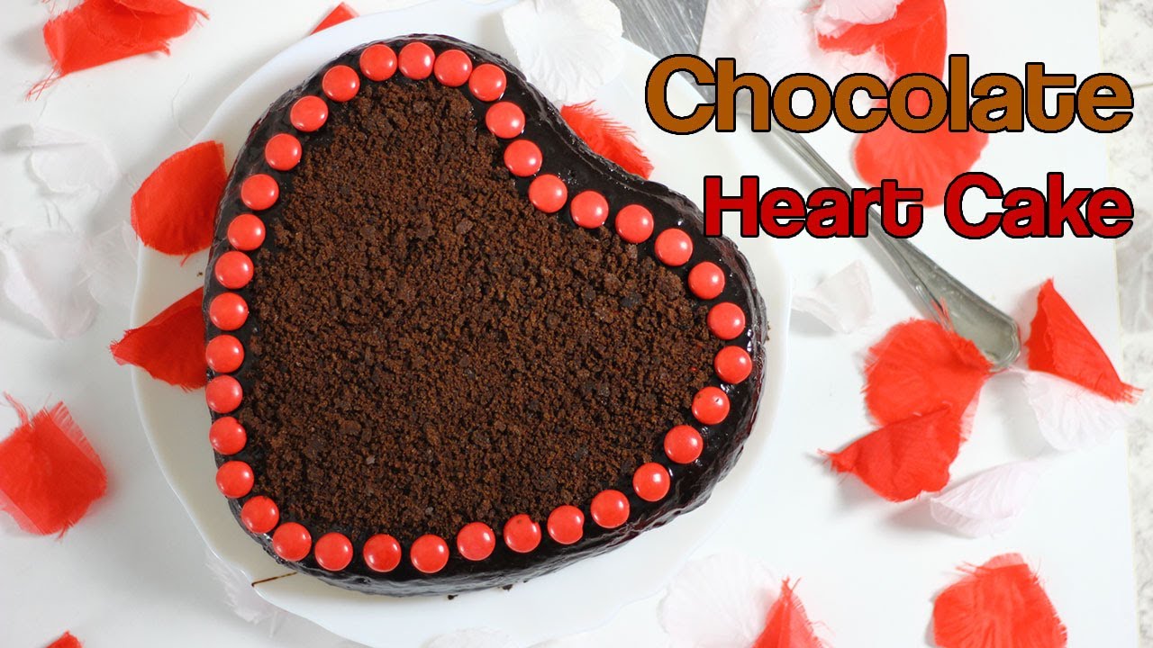 Video thumbnail for Chocolate HEART CAKE recipe + Chocolate GANACHE SAUCE | Love cake