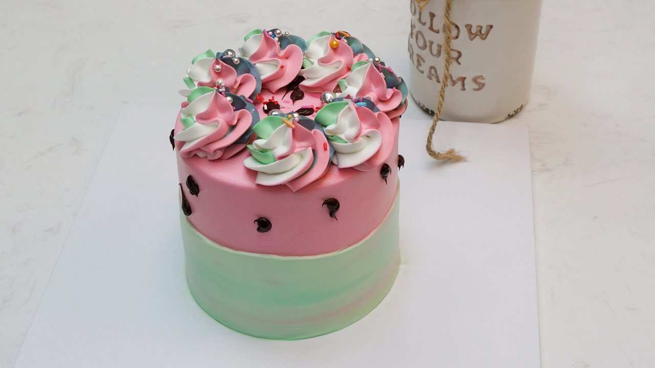 'Video thumbnail for Watermelon cake for birthday | Easy to make funny watermelon birthday cake'