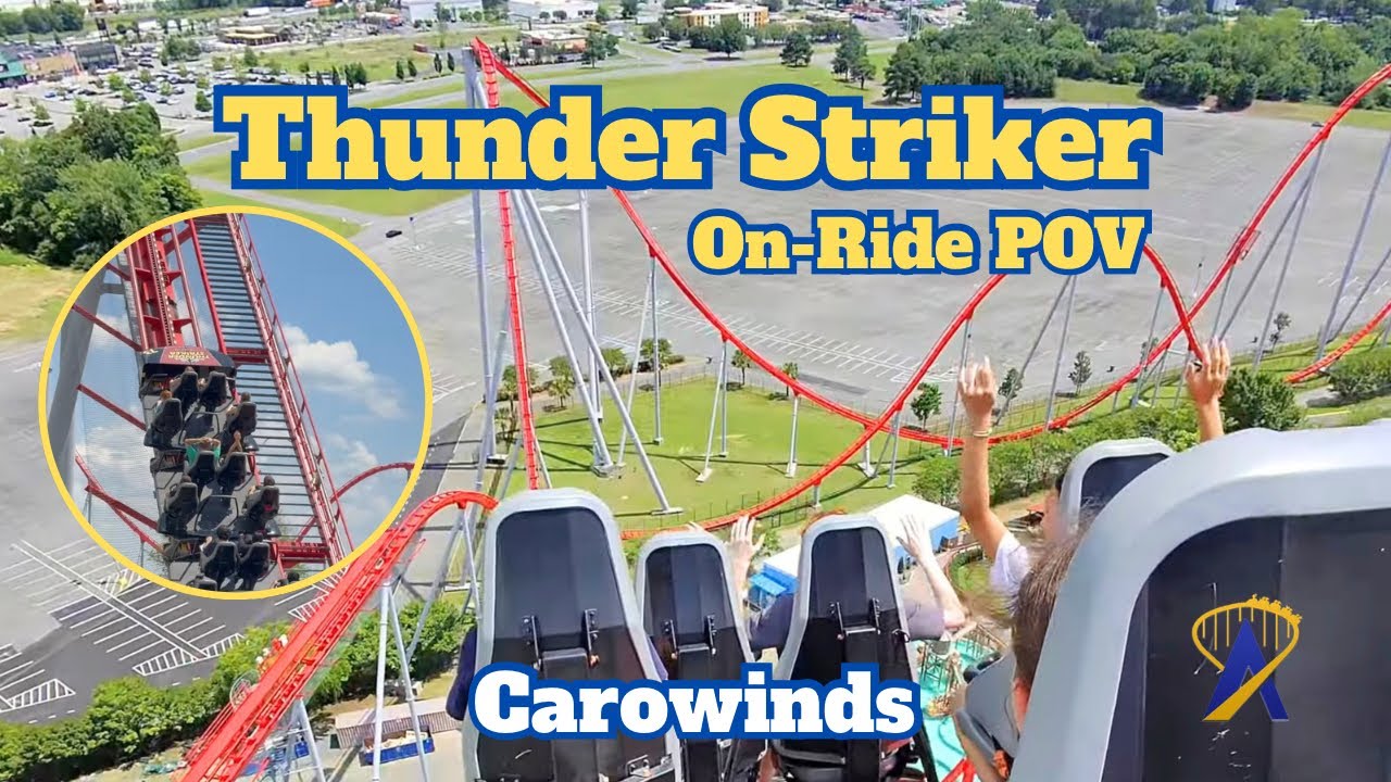 Video thumbnail for Carowinds' Thunder Striker POV: Max Airtime on the Southeast's Tallest Coaster