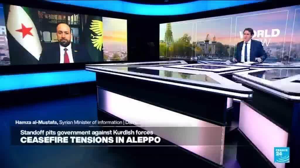 Video thumbnail for Dr. Hamza al-Mustafa says Syria seeks peaceful solution, accuses SDF of failing to honour agreement