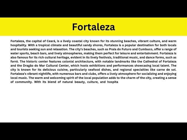 Video thumbnail for Short Paragraph on Fortaleza