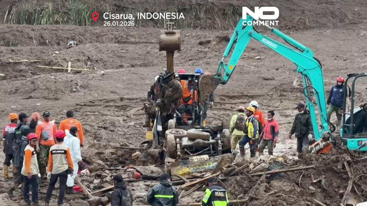 Video thumbnail for Indonesia landslide kills at least 17, more than 70 still missing