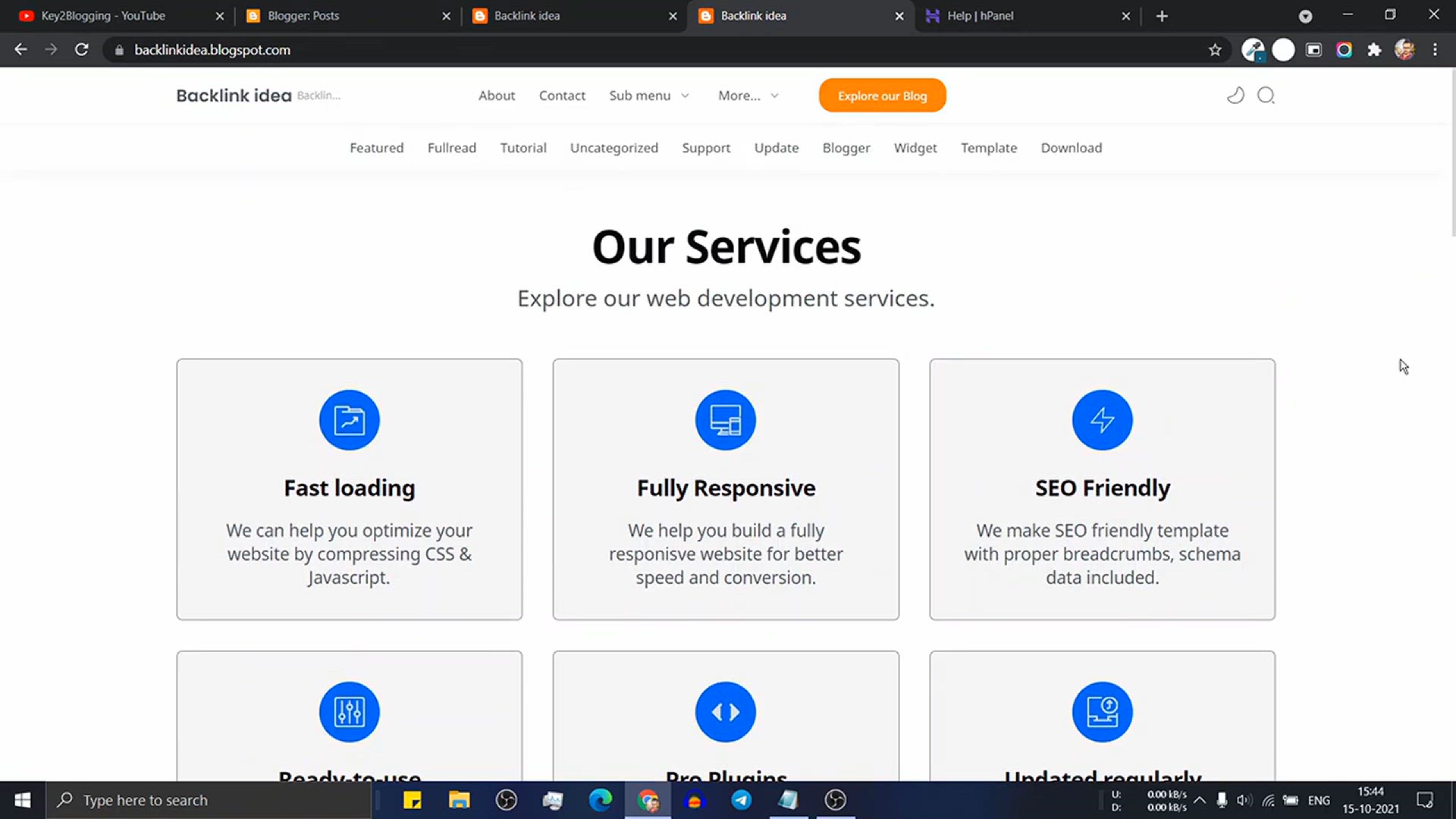 'Video thumbnail for How to Showcase Services or Categories in Grid layout _ ( Blogger Customization )'