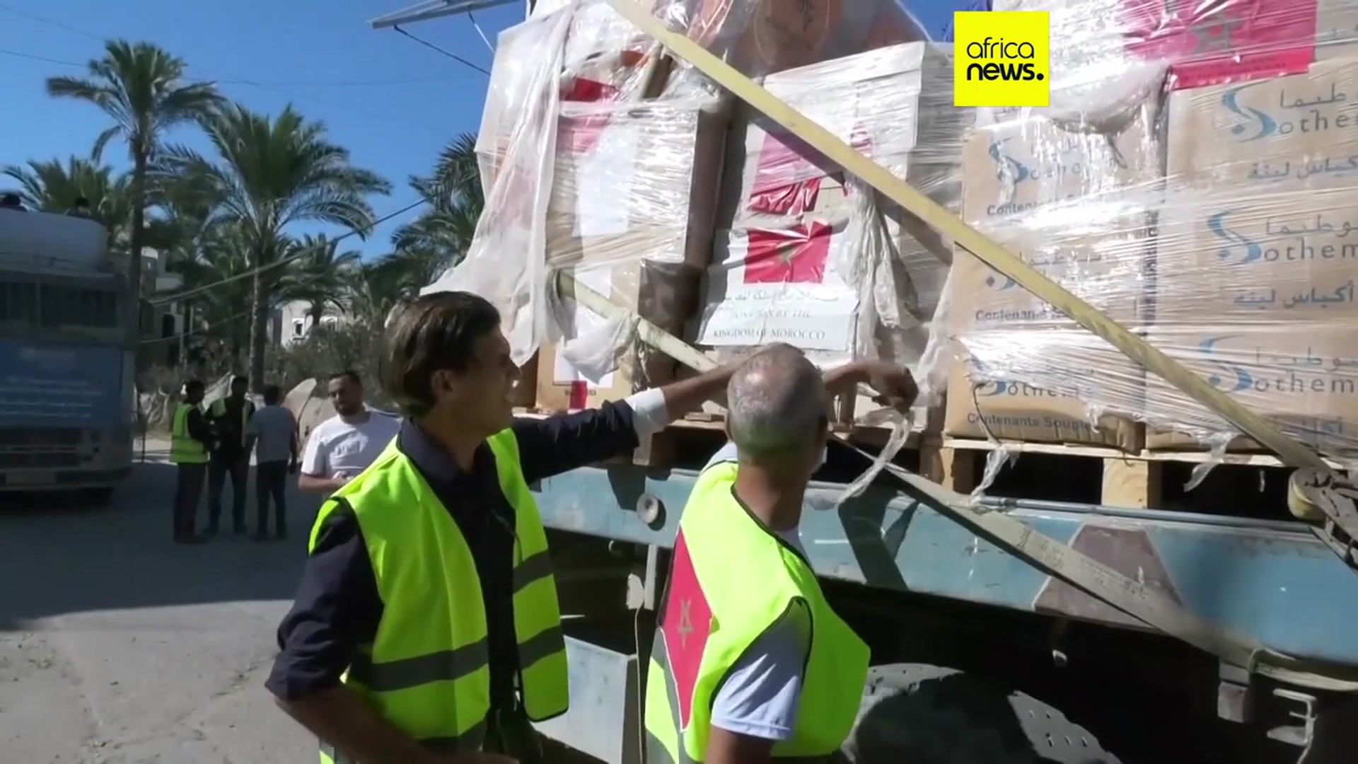 'Video thumbnail for Morocco delivers third humanitarian Aid shipment to Gaza under King's directive'